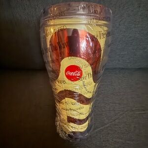 Coca-Cola Red and Yellow Wave Cold Beverage Cup